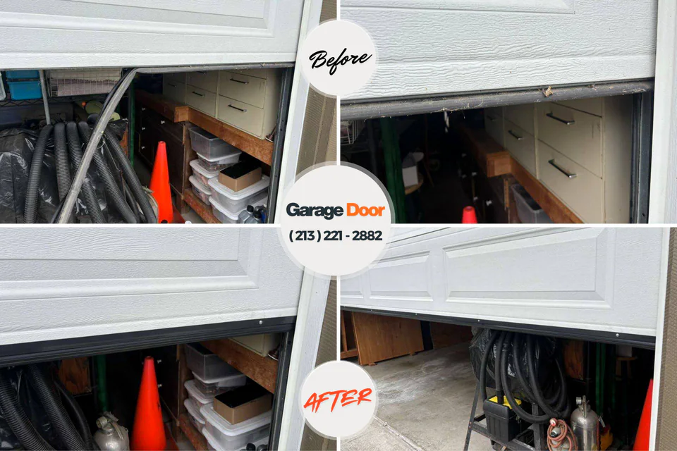 Before and after: garage door repair Grant, MI